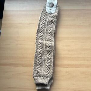 Beige Knit Leg Warmers
